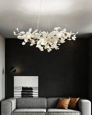 Raven Porcelain Linear Chandelier Gold