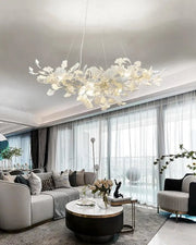 Raven Porcelain Linear Chandelier Gold