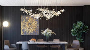 Raven Porcelain Linear Chandelier Gold