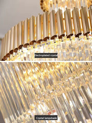 Modern Oversized Gold/Black Multi-layers Spiral Staircase Crystal Chandelier Villas/Duplex Buildings Foyer/Living room Light Fixture