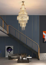 Oversized Multi-layer Round Luxury Crystal Chandelier, Scandinavian Style Modern Duplexs/Villas Living room,Foyer,Staircase Light