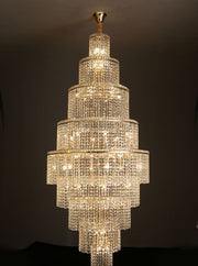 Oversized Multi-layer Round Luxury Crystal Chandelier, Scandinavian Style Modern Duplexs/Villas Living room,Foyer,Staircase Light