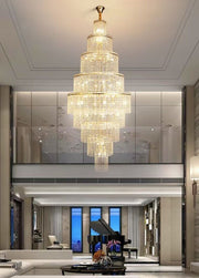 Oversized Multi-layer Round Luxury Crystal Chandelier, Scandinavian Style Modern Duplexs/Villas Living room,Foyer,Staircase Light