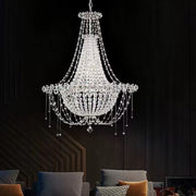 Italian Romantic Beaded Crystal Chandelier Modern Luxury Showroom, Princess Room Decorative Light Fixture