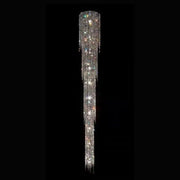 Oversized Multi-layered Fishtail Long Crystal Staircase Chandelier