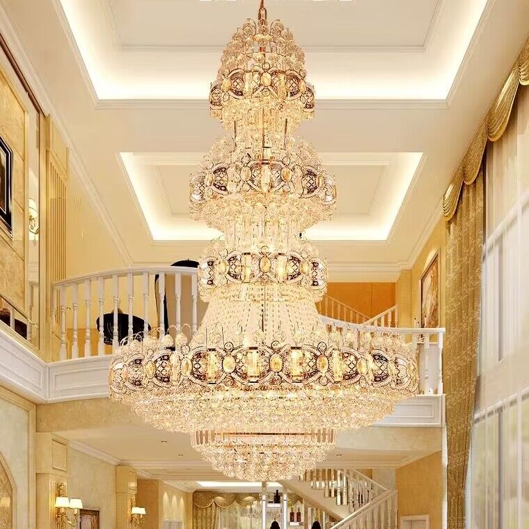 Oversized Luxury Multi-layers GBUd Crystal Chandelier For High-ceiling Living Room/Foyer