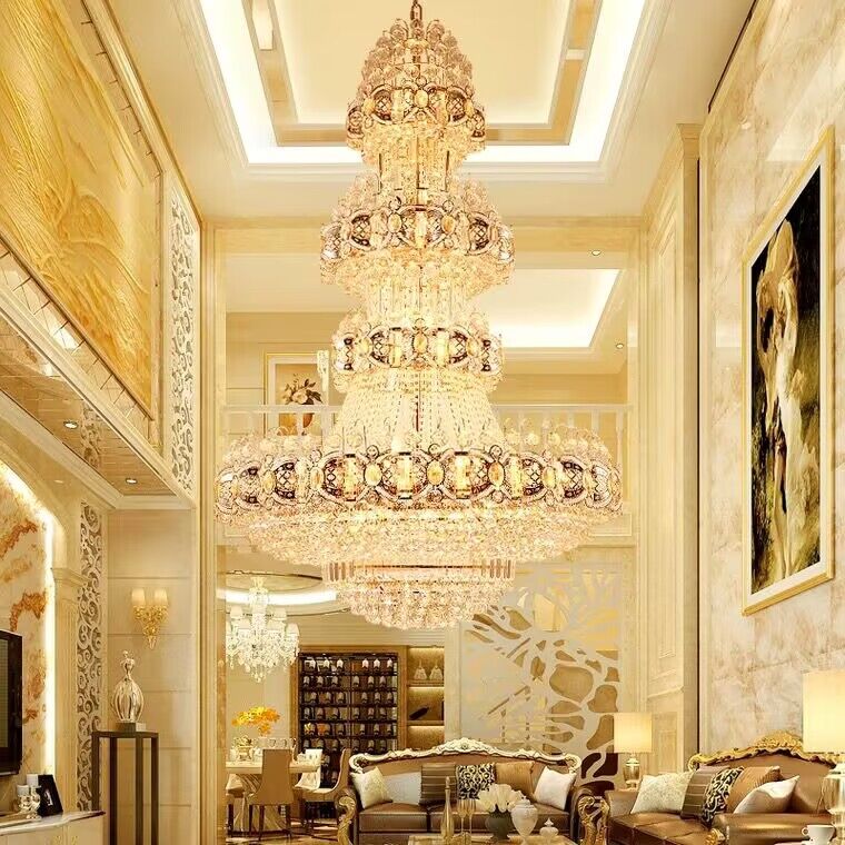 Oversized Luxury Multi-layers GBUd Crystal Chandelier For High-ceiling Living Room/Foyer