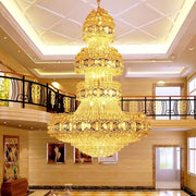 Oversized Luxury Multi-layers Gold Crystal Chandelier For High-ceiling Living Room/Foyer