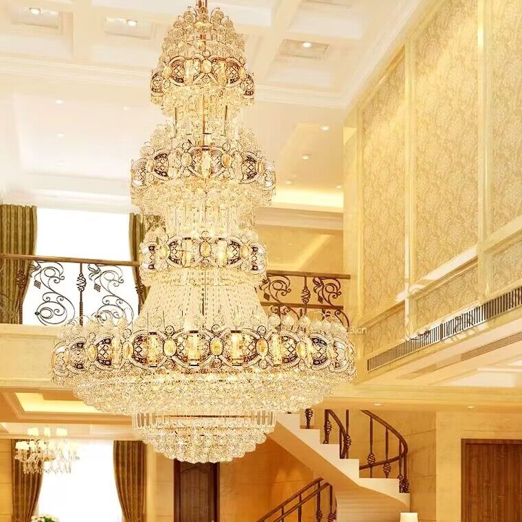 Oversized Luxury Multi-layers GBUd Crystal Chandelier For High-ceiling Living Room/Foyer