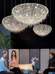 Post-modern Hemisphere Pendant Crystal Chandelier for Living Room/Dining Room/Bedroom