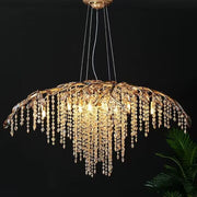 Flowing Light Drip Luxury Branch Crystal Chandelier Designer Creative Art Dining Room/Living Room Light Fixture