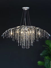 Flowing Light Drip Luxury Branch Crystal Chandelier Designer Creative Art Dining Room/Living Room Light Fixture