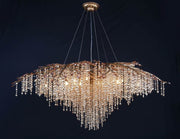 Flowing Light Drip Luxury Branch Crystal Chandelier Designer Creative Art Dining Room/Living Room Light Fixture