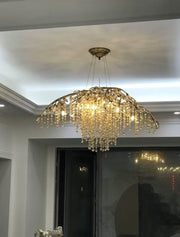 Flowing Light Drip Luxury Branch Crystal Chandelier Designer Creative Art Dining Room/Living Room Light Fixture