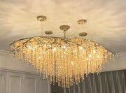 Flowing Light Drip Luxury Branch Crystal Chandelier Designer Creative Art Dining Room/Living Room Light Fixture