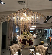 Flowing Light Drip Luxury Branch Crystal Chandelier Designer Creative Art Dining Room/Living Room Light Fixture