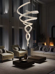 Extra Large Designer Model Double Spiral Crystal Chandelier For Foyer/Staircase/Big Hallway