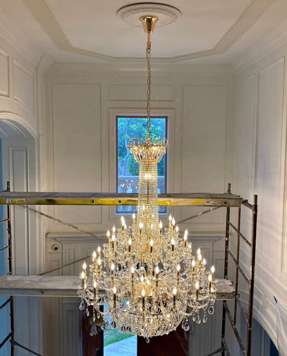 Extra Large European-style Multi-layers Candle Luxury Crystal Chandelier GBUd Art Foyer/Staircase Decorative Light Fixture