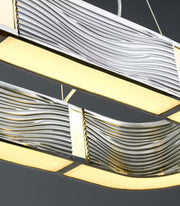 2023 New Modern Light Luxury Rectangle Pendant Light Nordic Chrome/Gold Art Dining Table Light Fixture