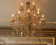 American Retro Gold Luxury Candle Branch Crystal Chandelier For Dining Room/Living Room/Bedroom