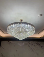 Extra Large Multi-layers Crystal Chandelier Modern Light Luxury Light Fixture Set For Living Room/Dining Room/Bedroom