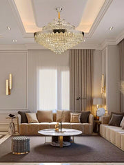 Extra Large Multi-layers Crystal Chandelier Modern Light Luxury Light Fixture Set For Living Room/Dining Room/Bedroom