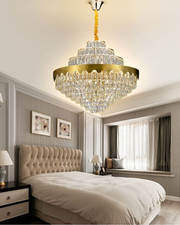 Extra Large Multi-layers Crystal Chandelier Modern Light Luxury Light Fixture Set For Living Room/Dining Room/Bedroom