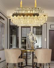 Extra Large Multi-layers Crystal Chandelier Modern Light Luxury Light Fixture Set For Living Room/Dining Room/Bedroom