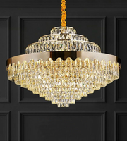 Extra Large Multi-layers Crystal Chandelier Modern Light Luxury Light Fixture Set For Living Room/Dining Room/Bedroom