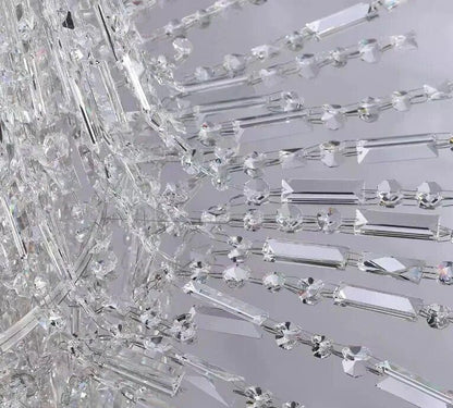Oversized Silver Crystal Long Ceiling Chandelier Art Designer CBUumn Waterfall Decorative Staircase Light Fixture