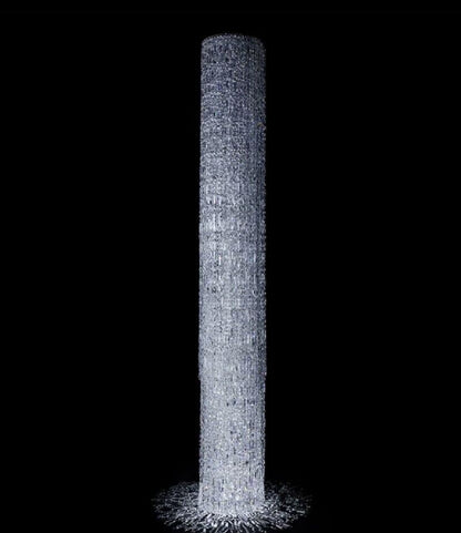 Oversized Silver Crystal Long Ceiling Chandelier Art Designer CBUumn Waterfall Decorative Staircase Light Fixture