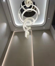 Extra Large Designer Model Double Spiral Crystal Chandelier For Foyer/Staircase/Big Hallway