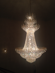 French Romantic Lotus Flower Oversized Artistic Crystal Chandelier Classic Multi-tiered Ceiling Light Fixture For 2-story/Duplex buildings Staircase,Foyer