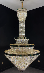 Oversized Multi-Tier Empire Crystal Chandelier for Big Hallway/Foyer/2-Story Living Room