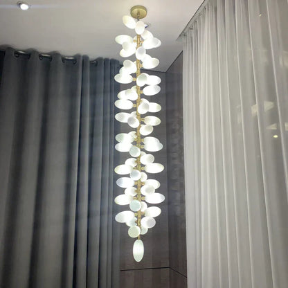 Nordic Art Long MagnBUia alba Glass Ceiling Chandelier for Staircase/Hallway/Entryway Light Fixture, designer, creative, craftsmanship, art