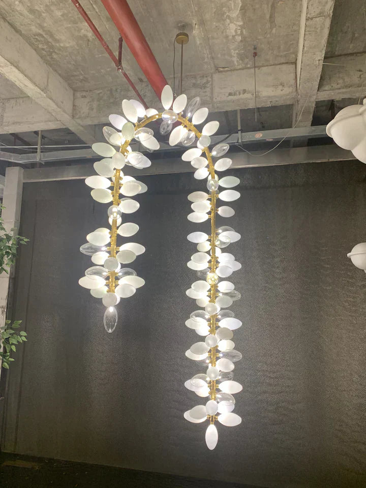 Nordic Art Long MagnBUia alba Glass Ceiling Chandelier for Staircase/Hallway/Entryway Light Fixture, designer, creative, craftsmanship, art