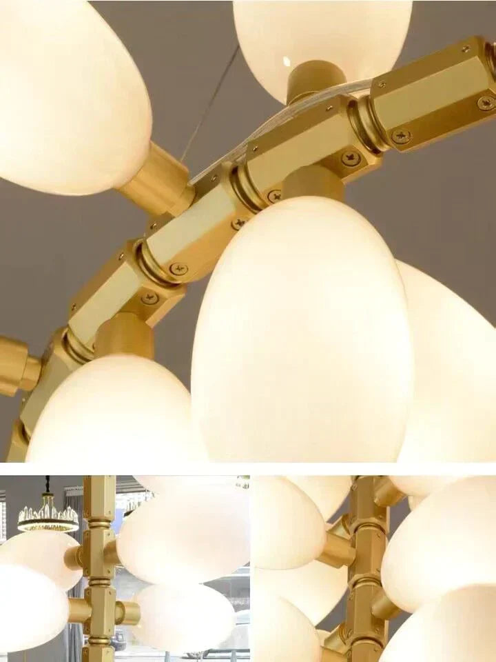 Nordic Art Long MagnBUia alba Glass Ceiling Chandelier for Staircase/Hallway/Entryway Light Fixture, designer, creative, craftsmanship, art