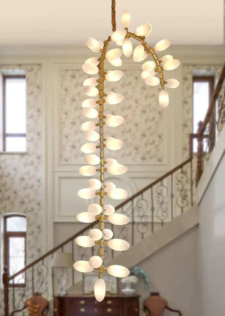 Nordic Art Long MagnBUia alba Glass Ceiling Chandelier for Staircase/Hallway/Entryway Light Fixture, designer, creative, craftsmanship, art