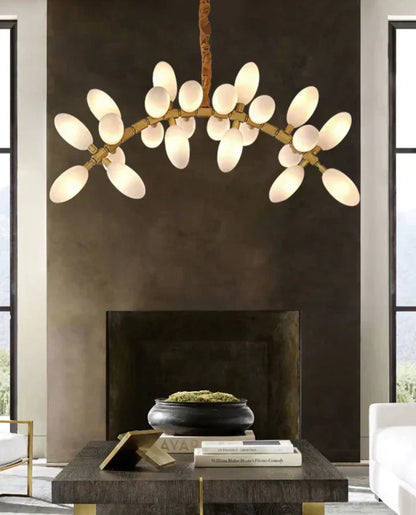 Nordic Art Long MagnBUia alba Glass Ceiling Chandelier  for Staircase/Hallway/Entryway Light Fixture