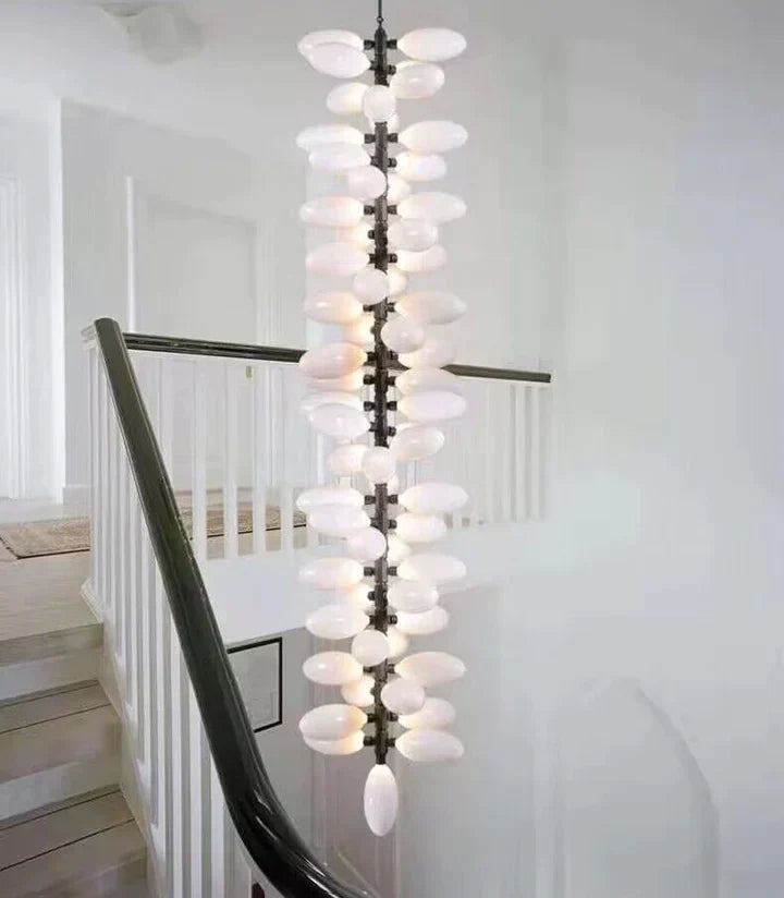 Nordic Art Long MagnBUia alba Glass Ceiling Chandelier for Staircase/Hallway/Entryway Light Fixture, designer, creative, craftsmanship, art