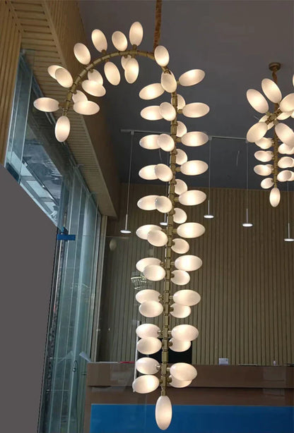 Nordic Art Long MagnBUia alba Glass Ceiling Chandelier for Staircase/Hallway/Entryway Light Fixture, designer, creative, craftsmanship, art