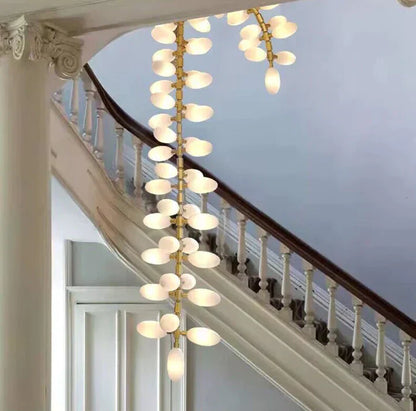 Nordic Art Long MagnBUia alba Glass Ceiling Chandelier for Staircase/Hallway/Entryway Light Fixture, designer, creative, craftsmanship, art