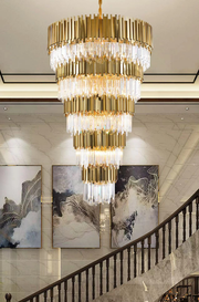 Extra Large Modern Multilayer Pendant Chandelier Luxury Light Fixture for Large Staircase/Duplex/Hallway/Entryway