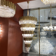 Extra Large Modern Multilayer Pendant Chandelier Luxury Light Fixture for Large Staircase/Duplex/Hallway/Entryway
