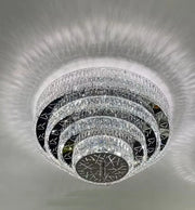 Oversized Modern Creative Flush Mount Round Multi-layers Crystal Pendant Chandelier for Living/Dining Room/Hallway