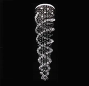 Modern Double Sprial Long Crystal Staircase Chandelier Ceiling Foyer/Entryway/Living room Light Fixture