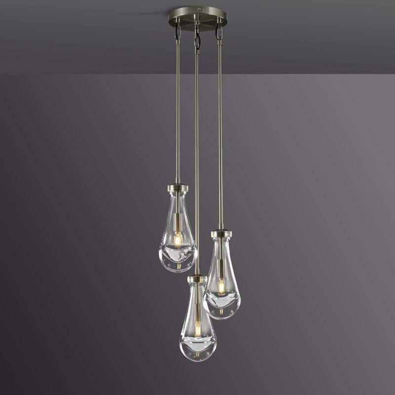Raindrop Round Chandelier 3-Light 8"