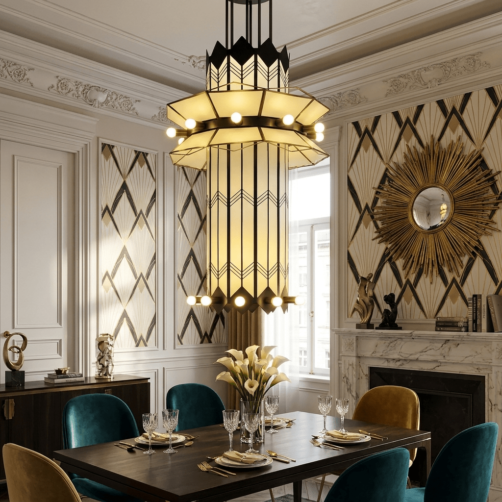 Rayonne Art Deco Chandelier by Blushlighting