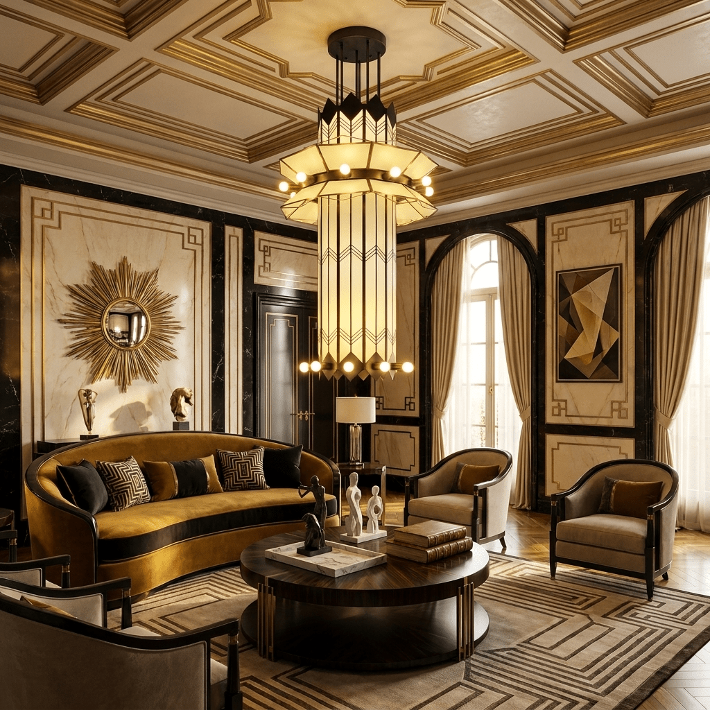 Rayonne Art Deco Chandelier by Blushlighting