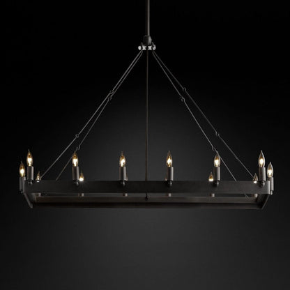 Camina Vintage Candelabra Rectangle Chandelier 41''L